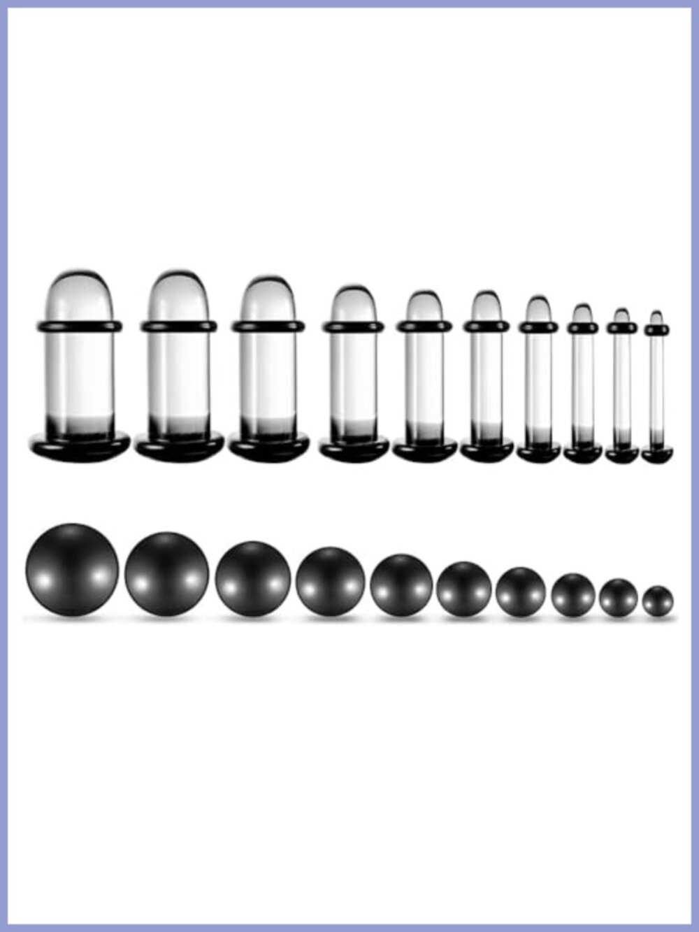 Glass Single Flare Tapers 0.5mm Dead Stretching Kit 14G-00G